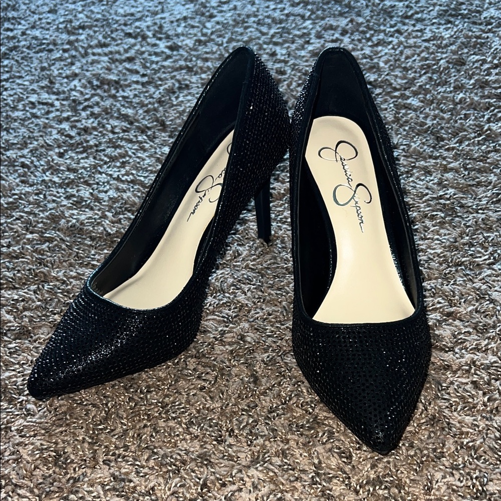 Jessica Simpson Sparkling Black Heels